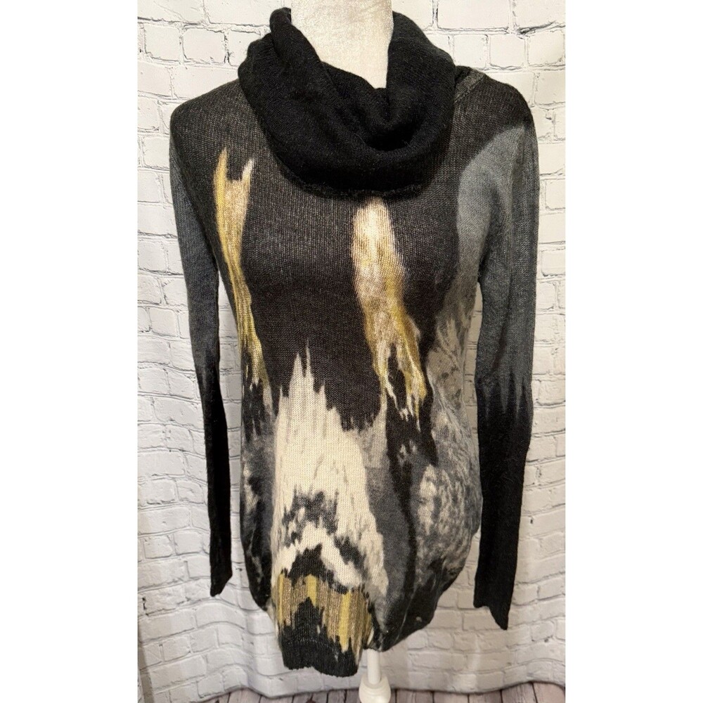 Rebecca Elliot Cowl Neck Lightweight Multi Gray Sweater Dress Tunic Size Small